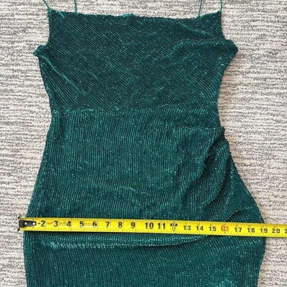 NWT Retrofete Katya Side Slit Evening Gown Large Revolve Green Sequins - Picture 12 of 15